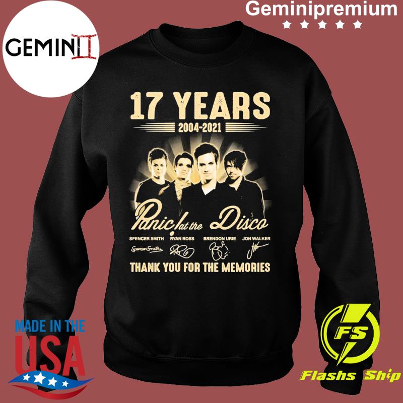 17 Years 2004 2021 The Panic At The Disco Signatures Thank You For The Memories Shirt Usa Trending Store