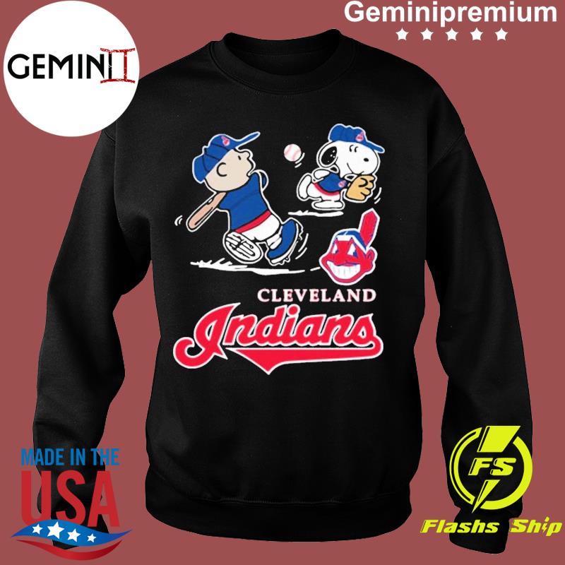 Snoopy Charlie Brown Playing Baseball Cleveland Indians Shirt -  High-Quality Printed Brand