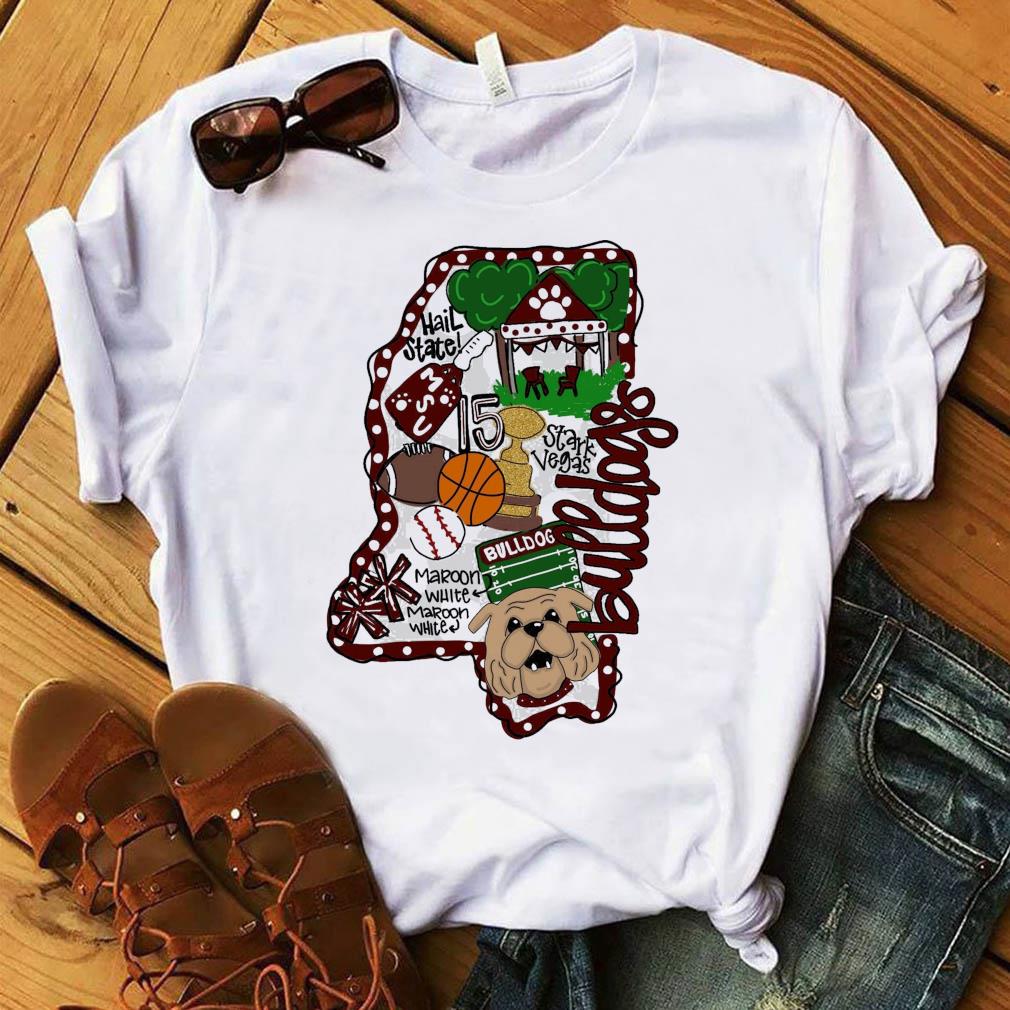 Mississippi State Bulldogs With Hailstate Stark Vegas Maroon White Shirt Geminipremium