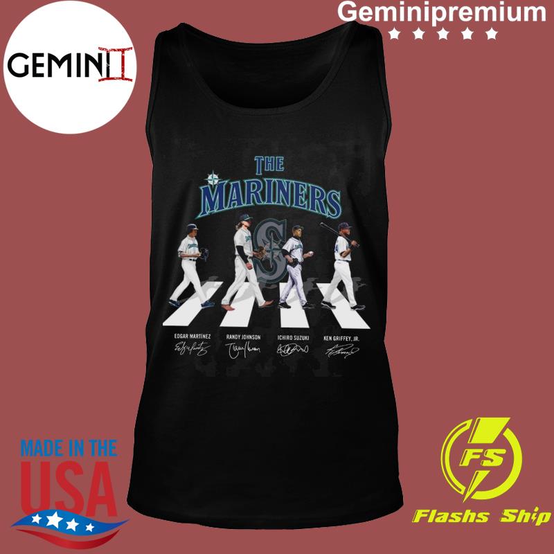 The Mariners Abbey Road Edgar Martinez Randy Johnson Ichiro Suzuki And Ken  Griffey Jr Sinatures Shirt, hoodie, sweater, long sleeve and tank top