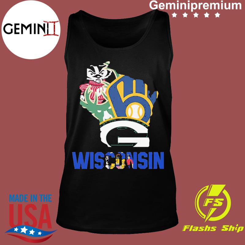 Wisconsin Funny Sport T-Shirt includes Packers Bucks Brewers Badgers  Cheesehead