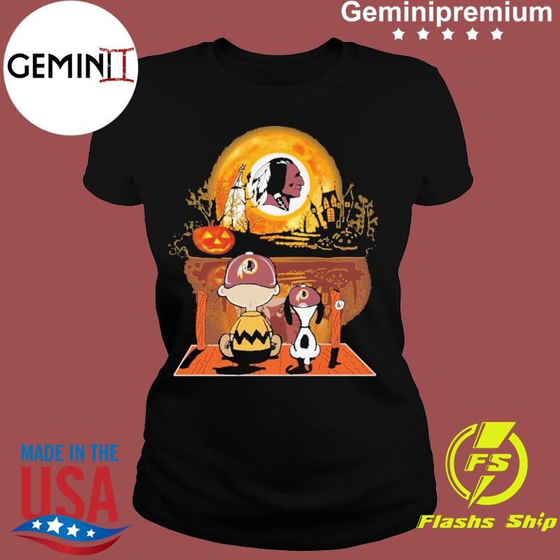 Charlie Brown And Snoopy Watching Washington Redskins Halloween T-Shirt