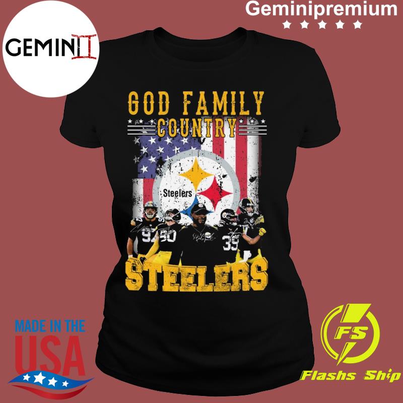 Pittsburgh Steelers God Family Country Steelers Signed Shirt