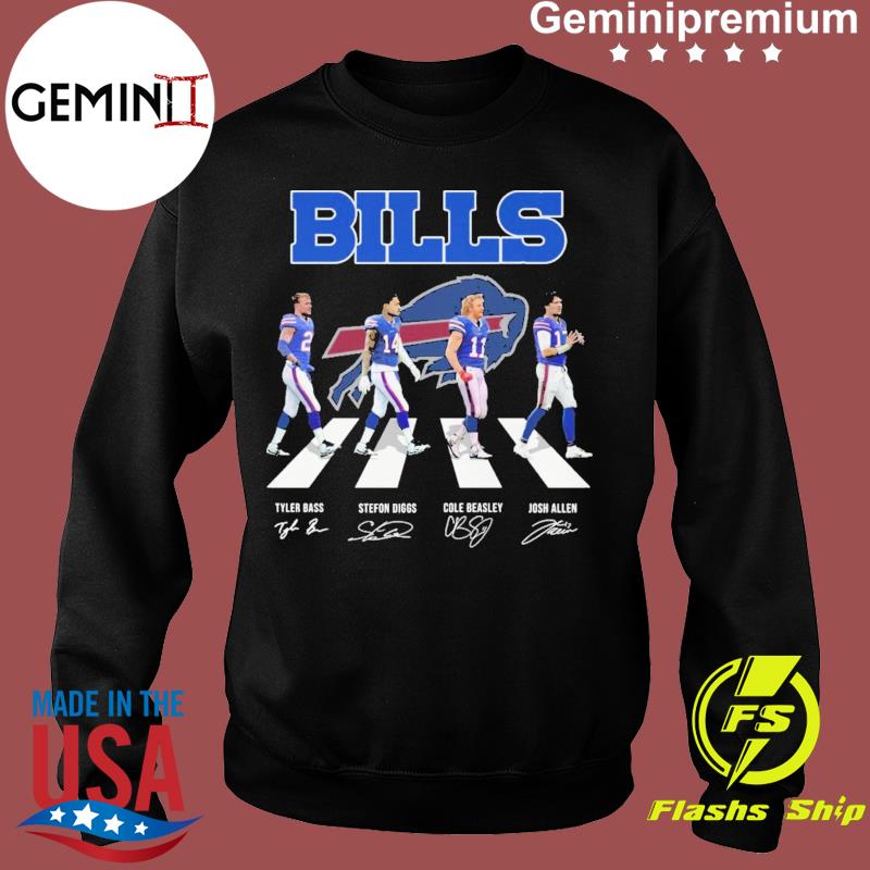 Nfl Buffalo Bills Tyler Bass Stefon Diggs Cole Beasley And Josh Allen Abbey  Road Signatures Shirt - Tentenshirts