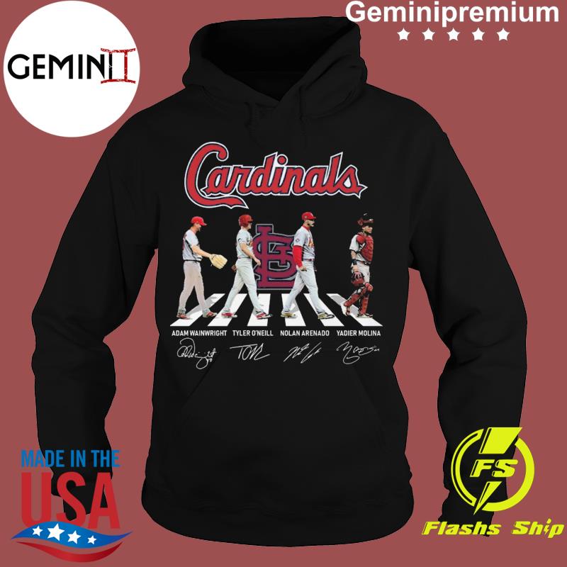 St Louis Cardinals Adam Wainwright Tyler O'neill Nolan Arenado And Yadier  Molina Abbey Road Signatures Shirt, hoodie, sweater, ladies v-neck and tank  top