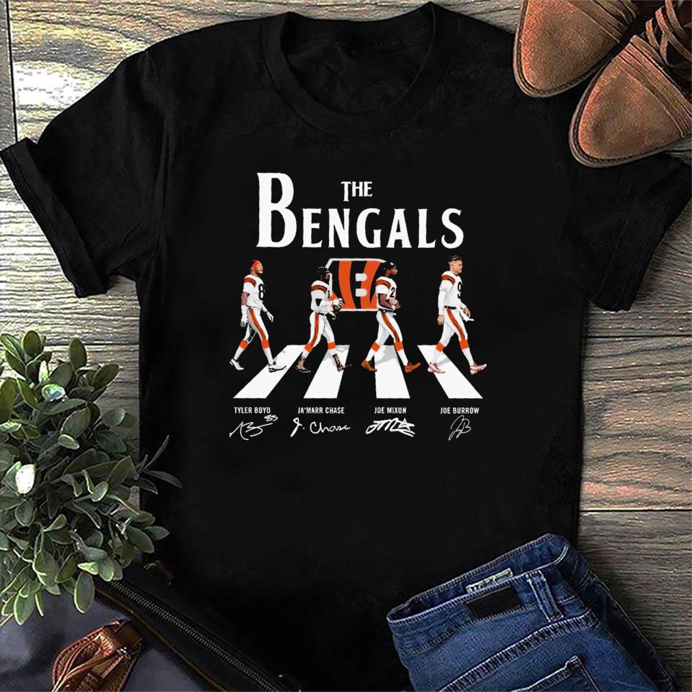 The Bengals Tyler Boyd Ja'marr Chase Joe Mixon And Joe Burrow Abbey Road  Signatures Shirt, hoodie, sweater, long sleeve and tank top