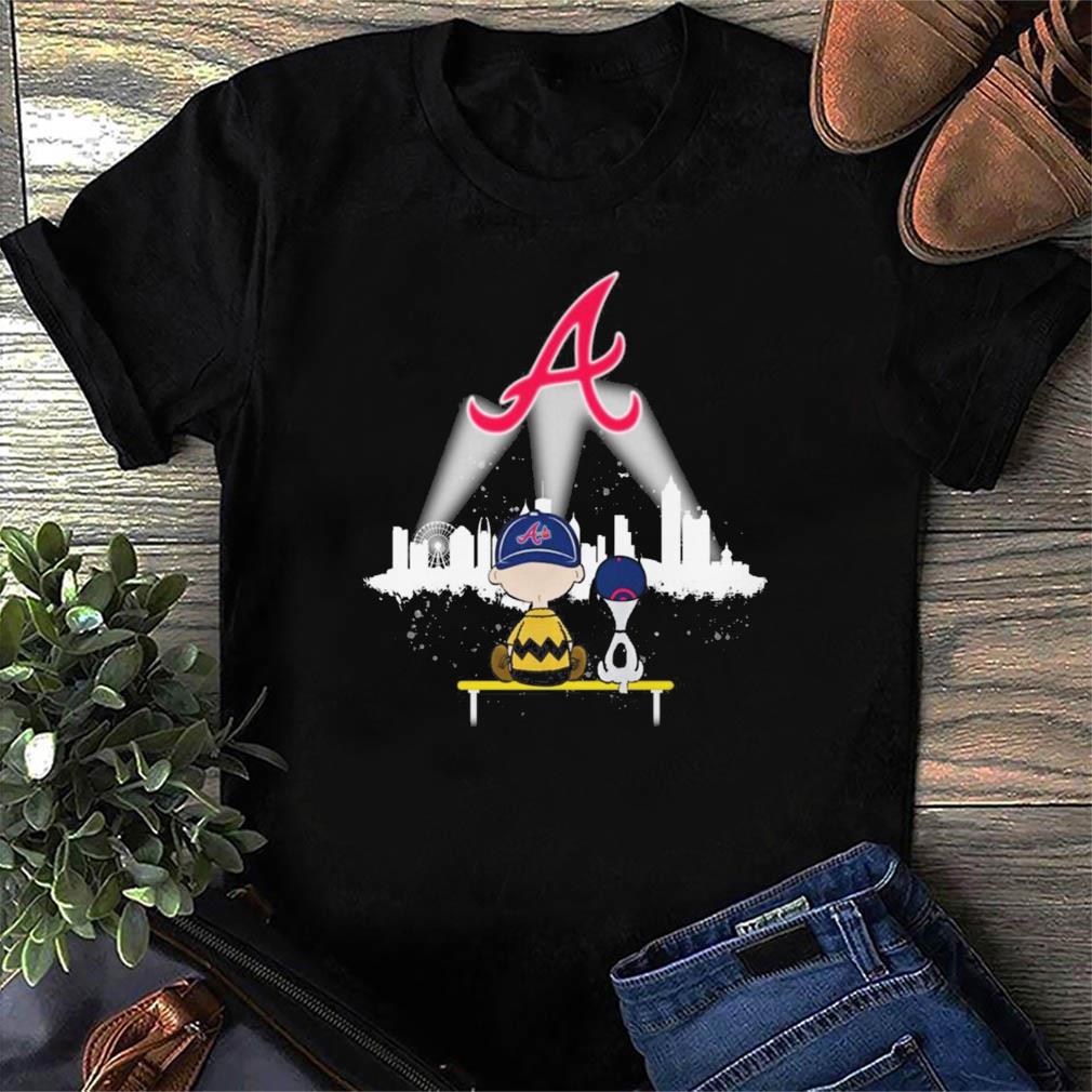 The Peanuts Snoopy And Charlie Brown Watching City Atlanta Braves Baseball  T Shirt