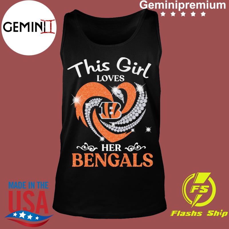 This Girl Loves Her Cincinnati Bengals Women's Tank Sleeveless Tee V-neck  Vest