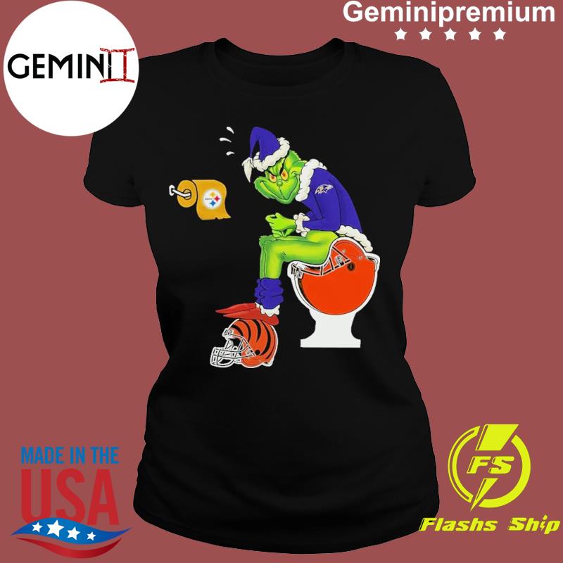 Baltimore Ravens Grinch Shitting On Toilet Cleveland Browns And Other Teams  Christmas Sweatshirt, hoodie, sweater, long sleeve and tank top