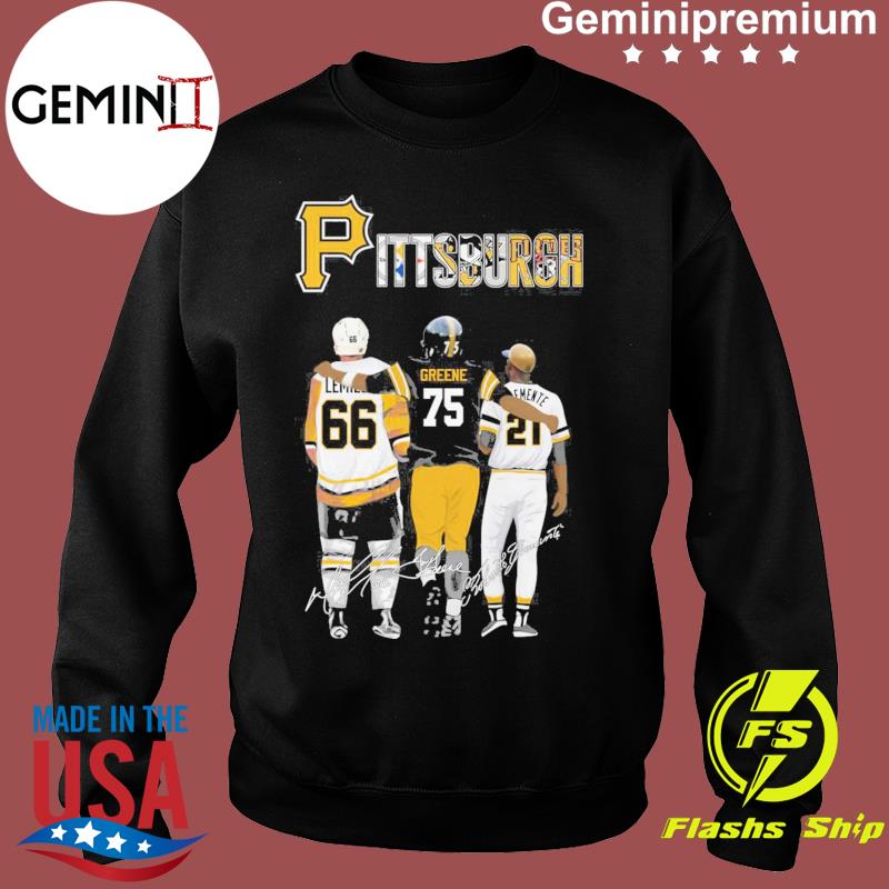 Pittsburgh Roberto Clemente Joe Greene and Mario Lemieux signatures shirt,  hoodie, sweater, long sleeve and tank top