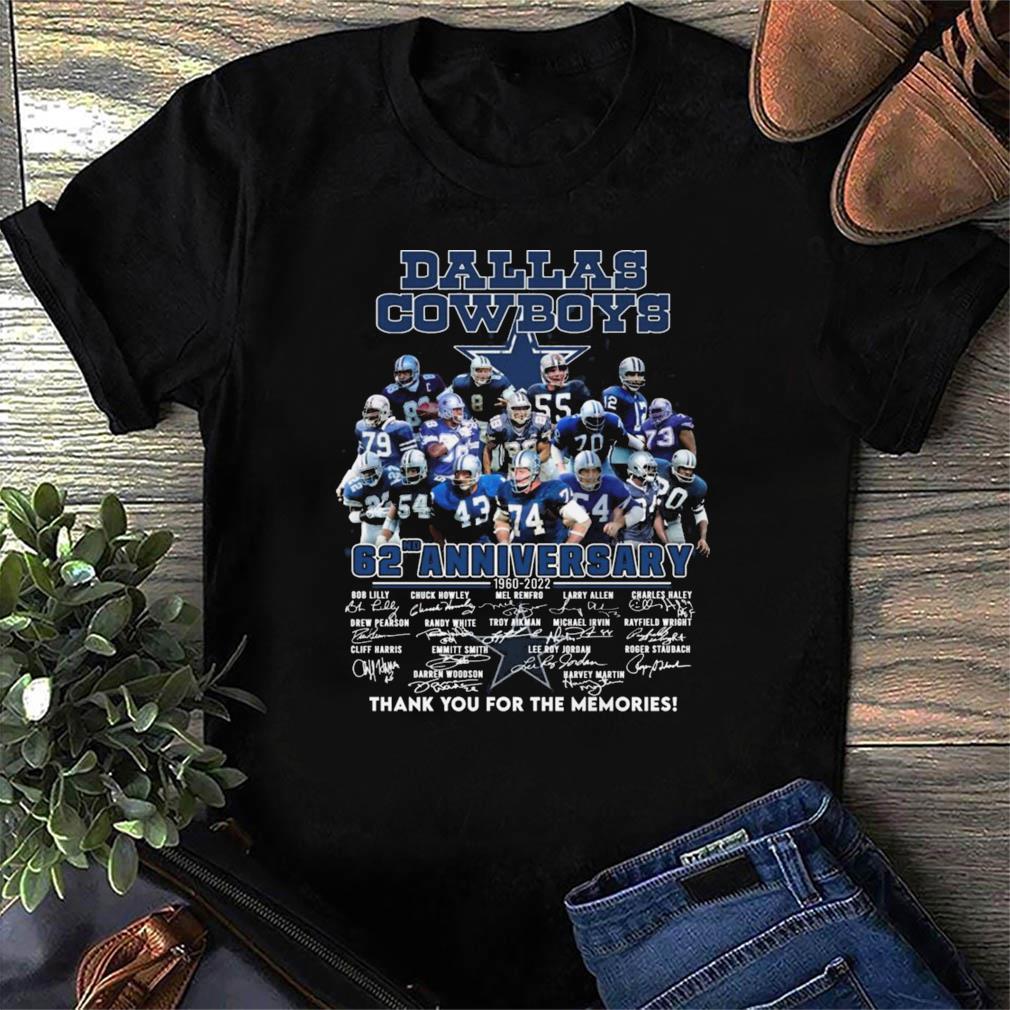 Buy Thank You For The Memories Of The Dallas Cowboys With 62nd Anniversary  1972 2022 Signatures Shirt For Free Shipping CUSTOM XMAS PRODUCT COMPANY