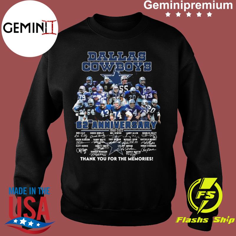 Dallas Cowboys 62 anniversary 1960-2022 Black t-shirt |