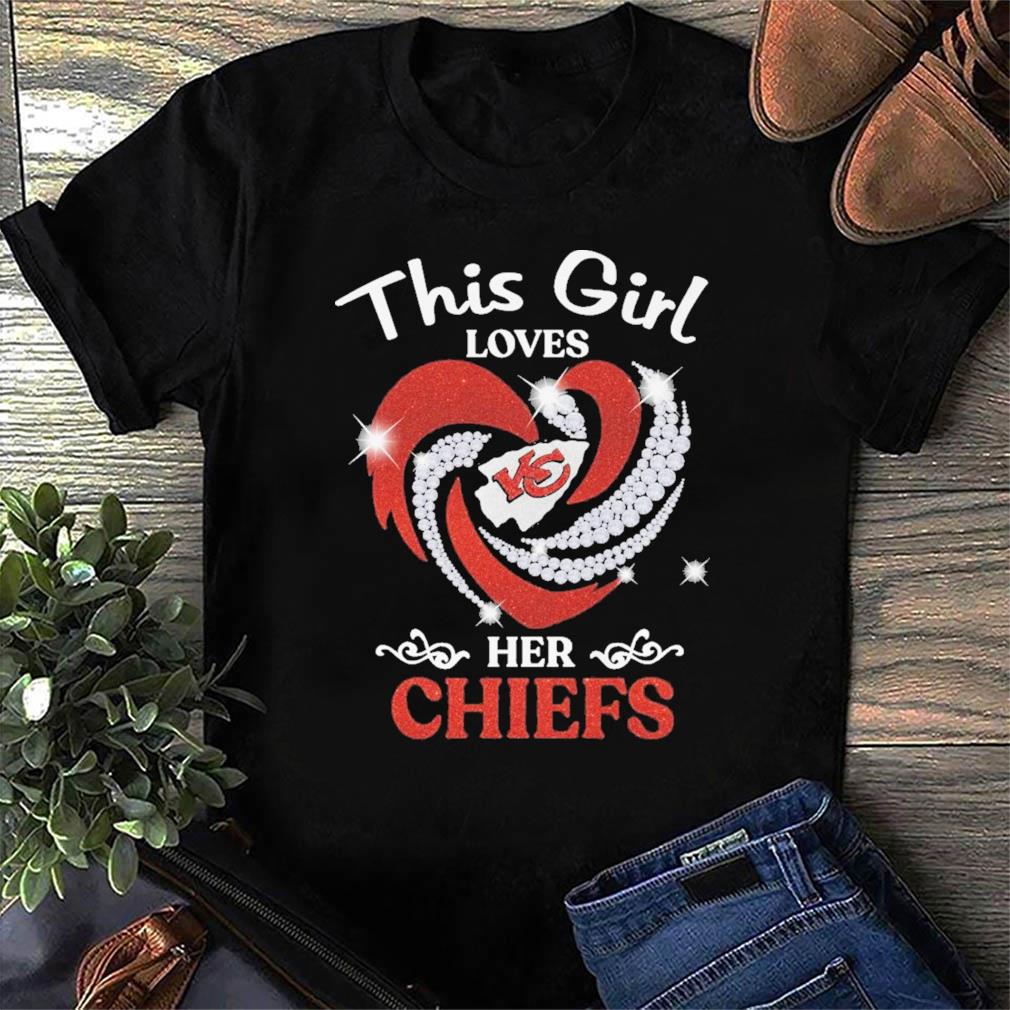 Kansas City Chiefs girl diamond heart shirt, hoodie, sweater and v-neck t- shirt