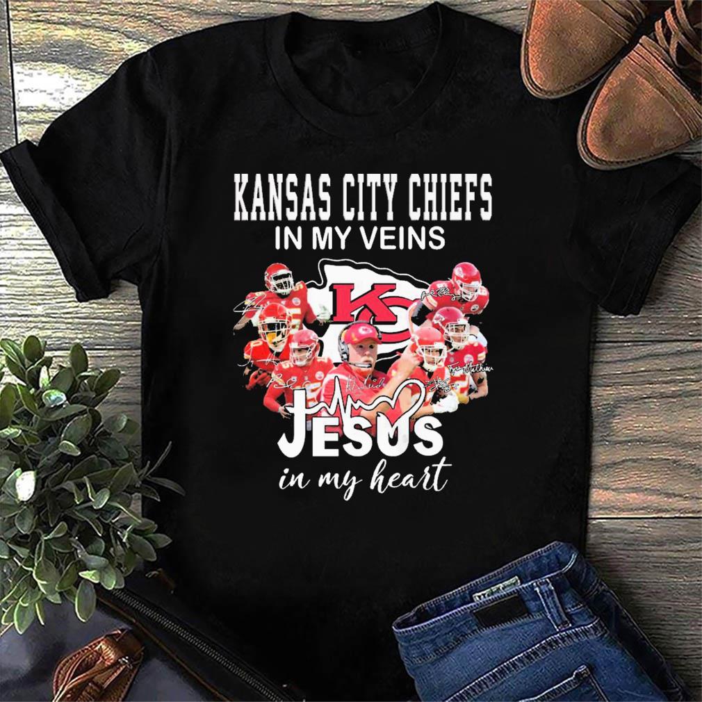 Chiefs in my veins jesus in my heart Kansas City Chiefs tshirt