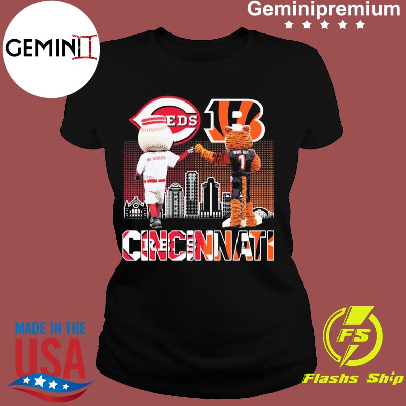 Cincinnati Reds Mr. Red Cincinnati Bengals Who Dey Mascot shirt