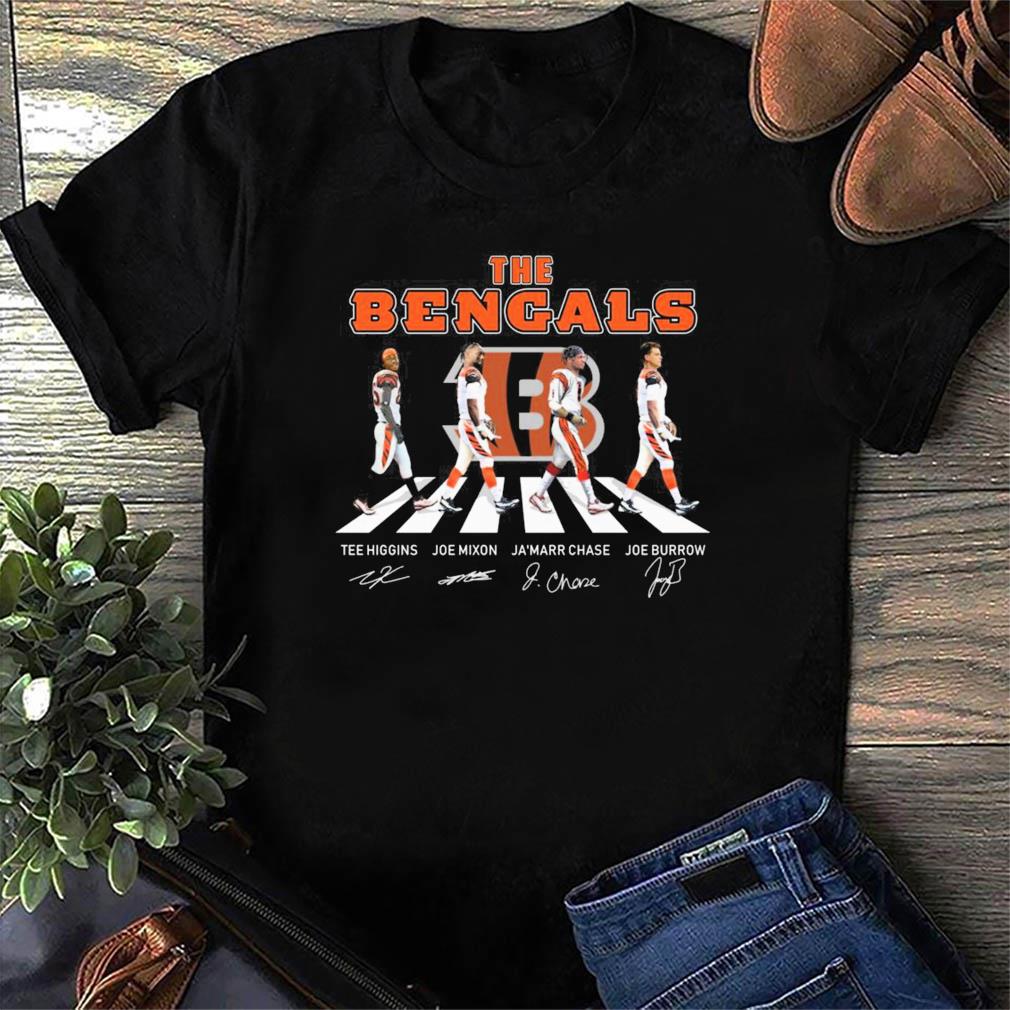 Joe Burrow Tshirt The Bengals Abbey Road Tee Higgins Mixon And Ja