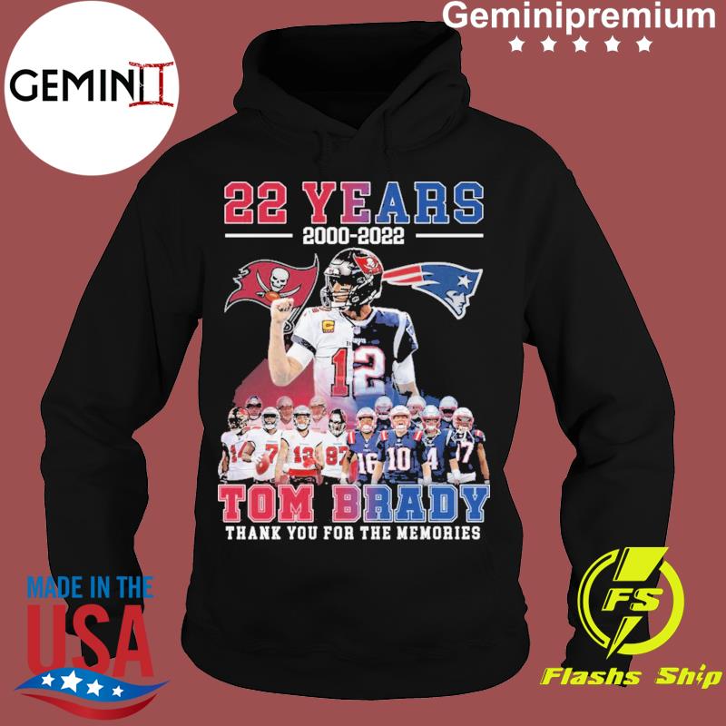 22 years 2000-2022 Tom Brady thank you for the memories T-shirt