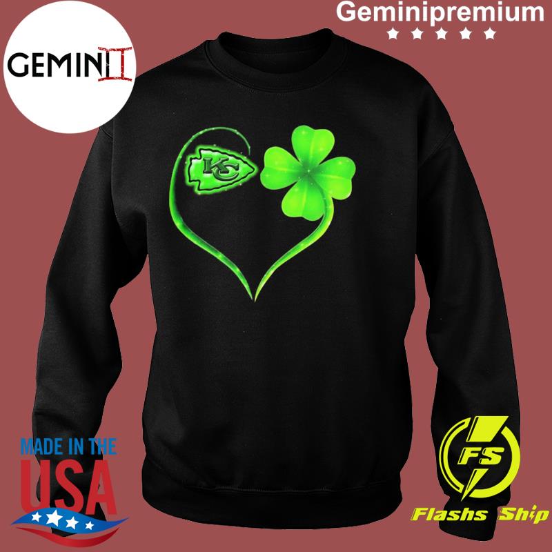 Heart Shamrock Kansas City Chiefs St Patrick Day T-shirt,Sweater, Hoodie,  And Long Sleeved, Ladies, Tank Top