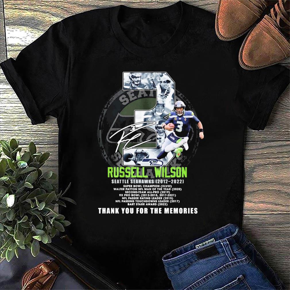 Russell Wilson Seattle Seahawks 2012 2022 thank you for the memories  signature shirt