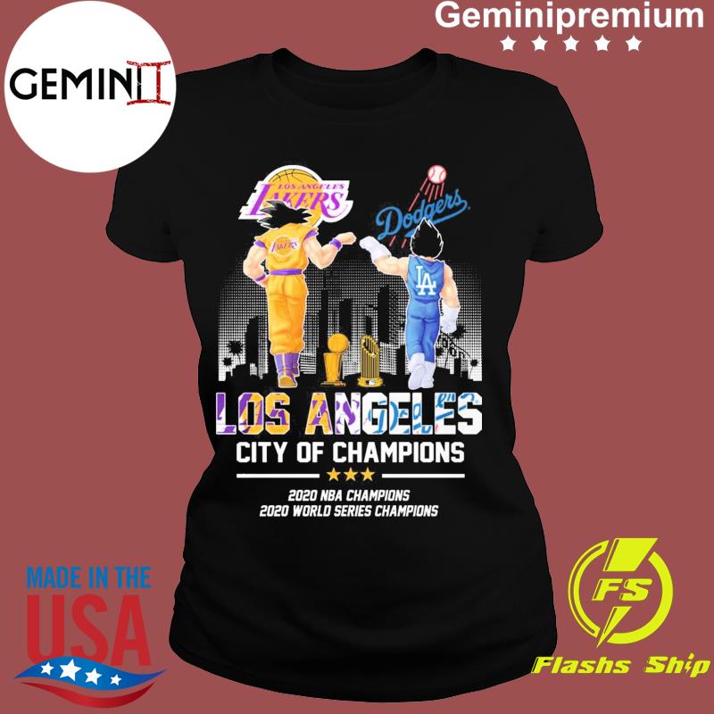 Los Angeles Lakers Goku and Los Angeles Dodgers Vegeta Los Angeles City of Champions  shirt, hoodie, sweater, long sleeve and tank top