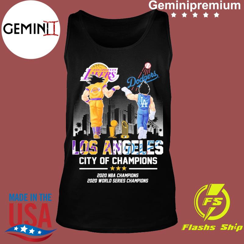 Los Angeles Lakers Goku and Los Angeles Dodgers Vegeta Los Angeles City of Champions  shirt, hoodie, sweater, long sleeve and tank top