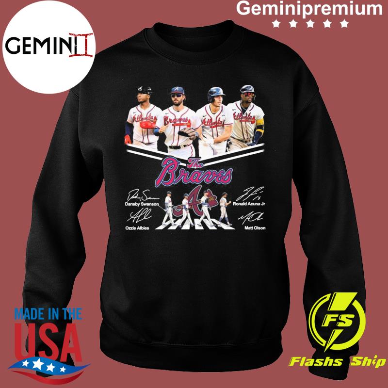 Official The Braves Dansby Swanson Ozzie Albies Matt Olson Ronald Acuna Jr abbey  road signatures shirt, hoodie, sweater, long sleeve and tank top