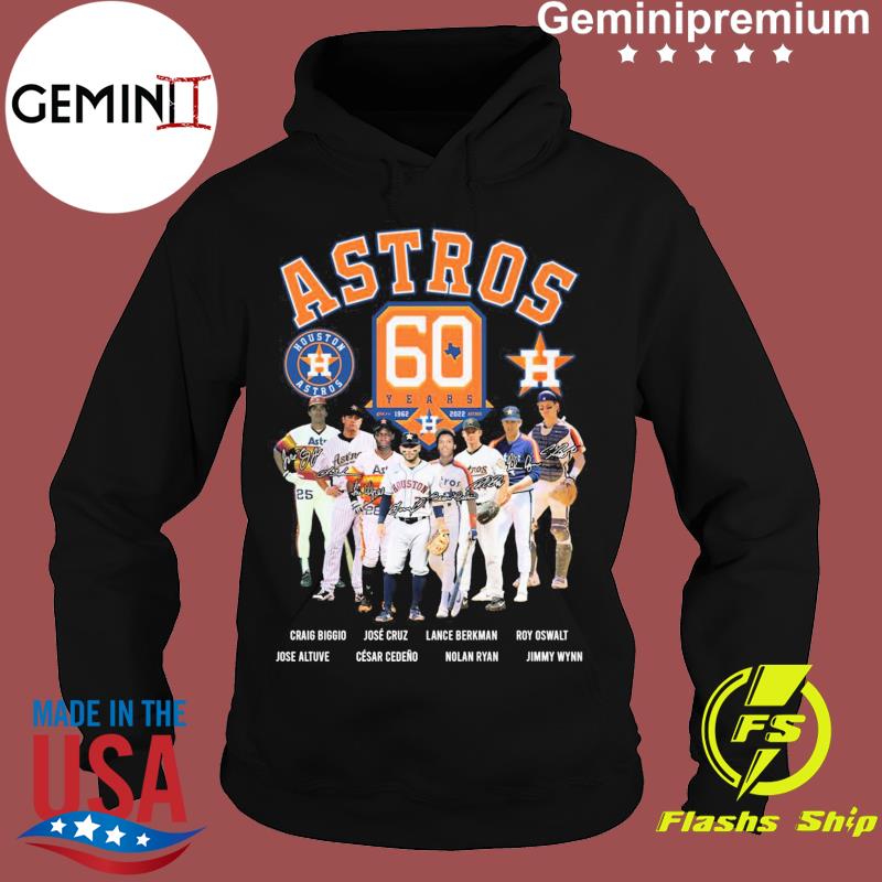 Houston Astros 60 years 1962 2022 signatures shirt, hoodie