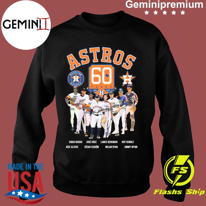 Houston Astros team 60 years 1962-2022 signatures shirt, hoodie