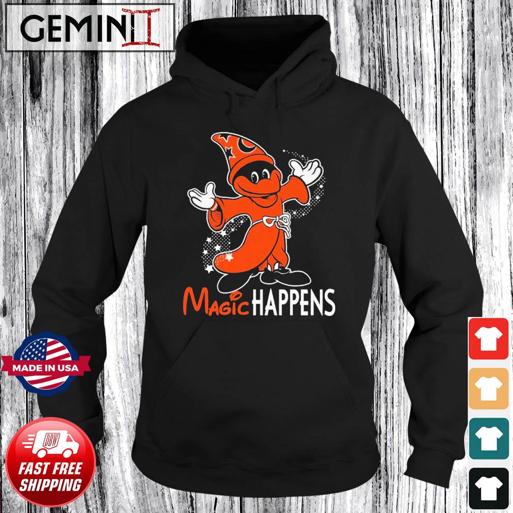 Magic Happens Baltimore Orioles mascot shirt, hoodie, sweater, long sleeve  and tank top