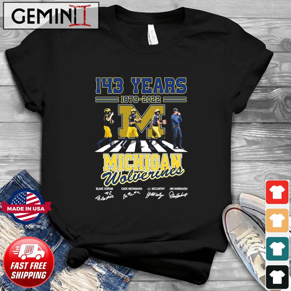 143 Years 1879-2022 Michigan Wolverines Team Abbey Road Signatures Shirt