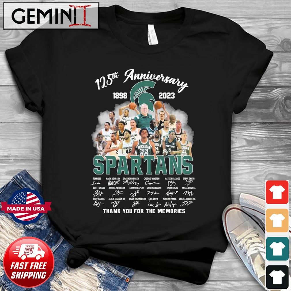 Michigan State Spartans 125th Anniversary 1898-2023 Thank You For The Memories Signatures Shirt