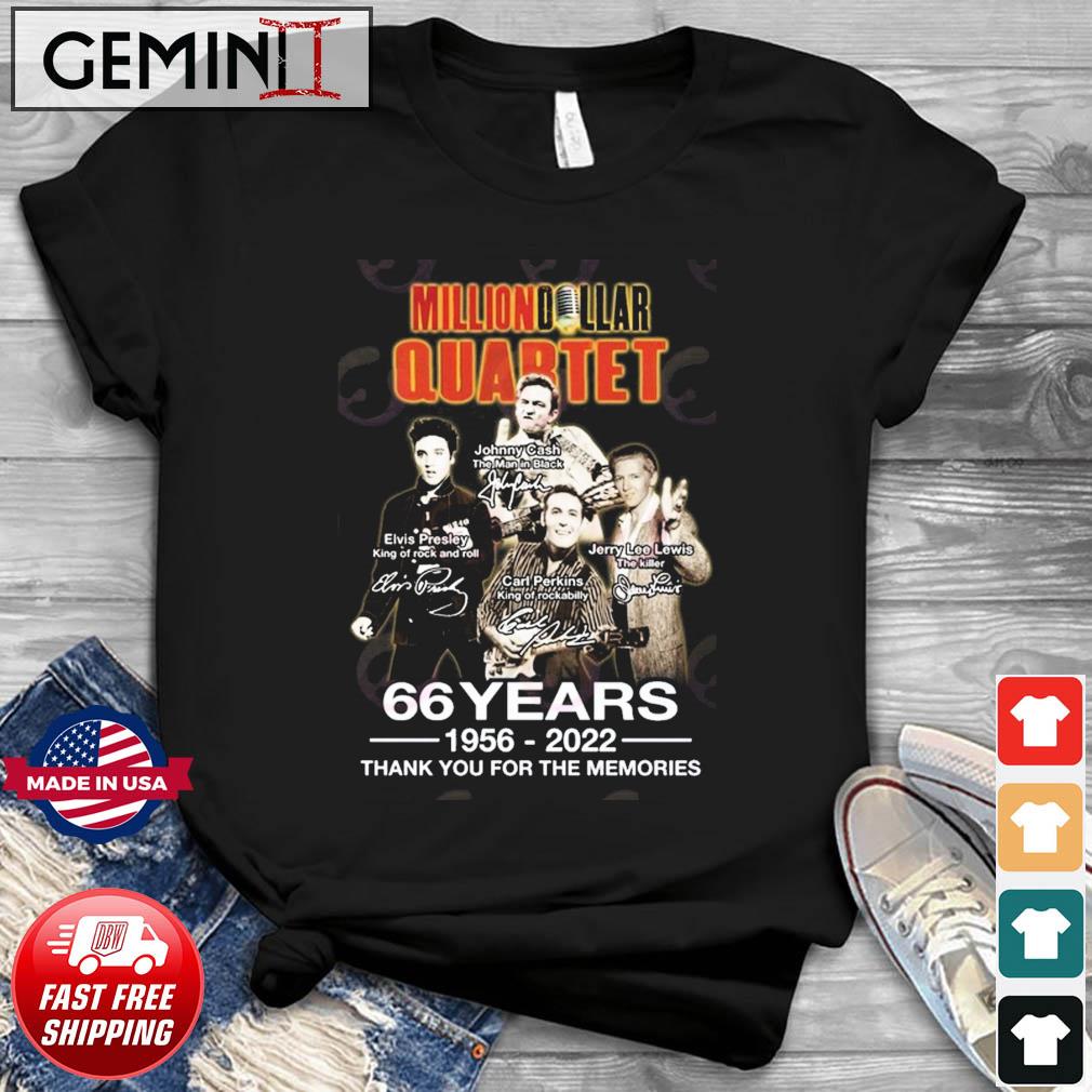 Million Dollar Quartet 66 Years Of 1956 – 2022 Thank You For The Memories T-Shirt