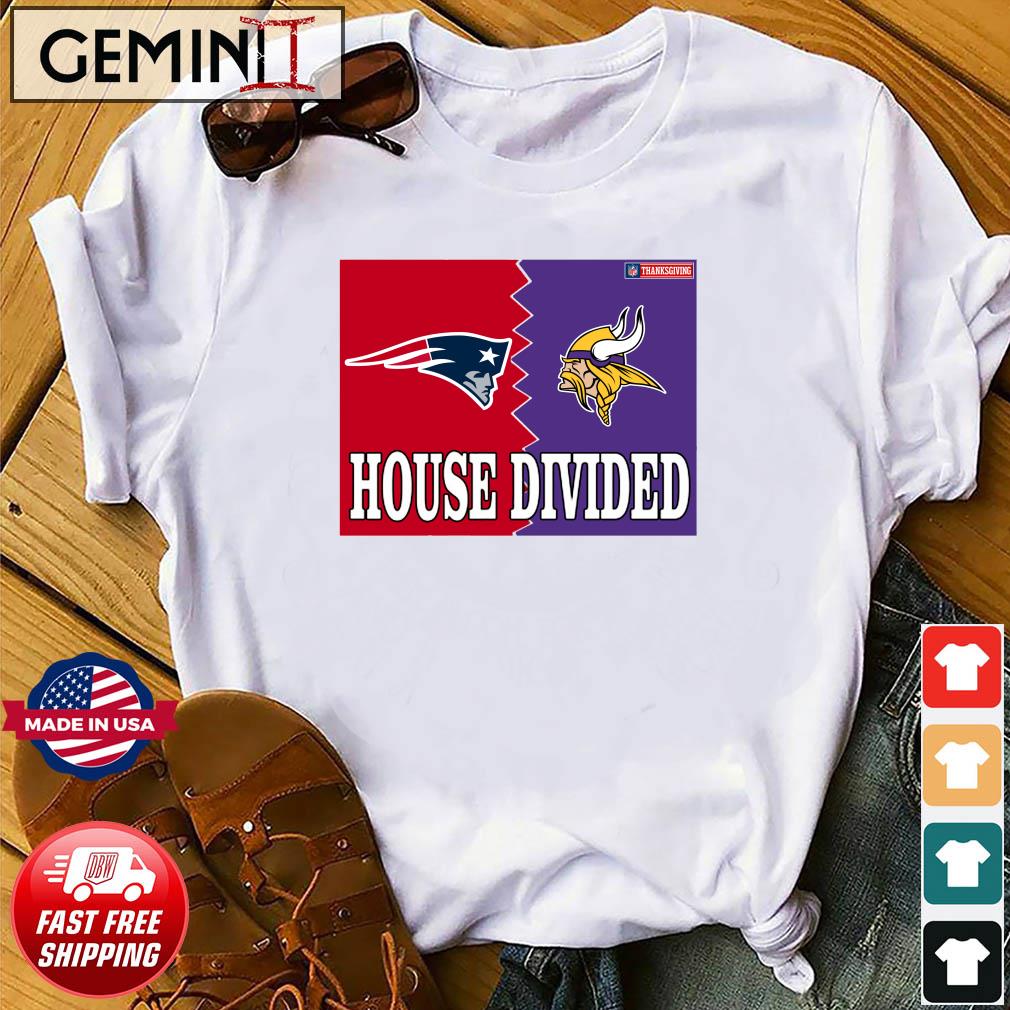 New England Patriots vs Minnesota Vikings House Divided Thanksgiving Shirt