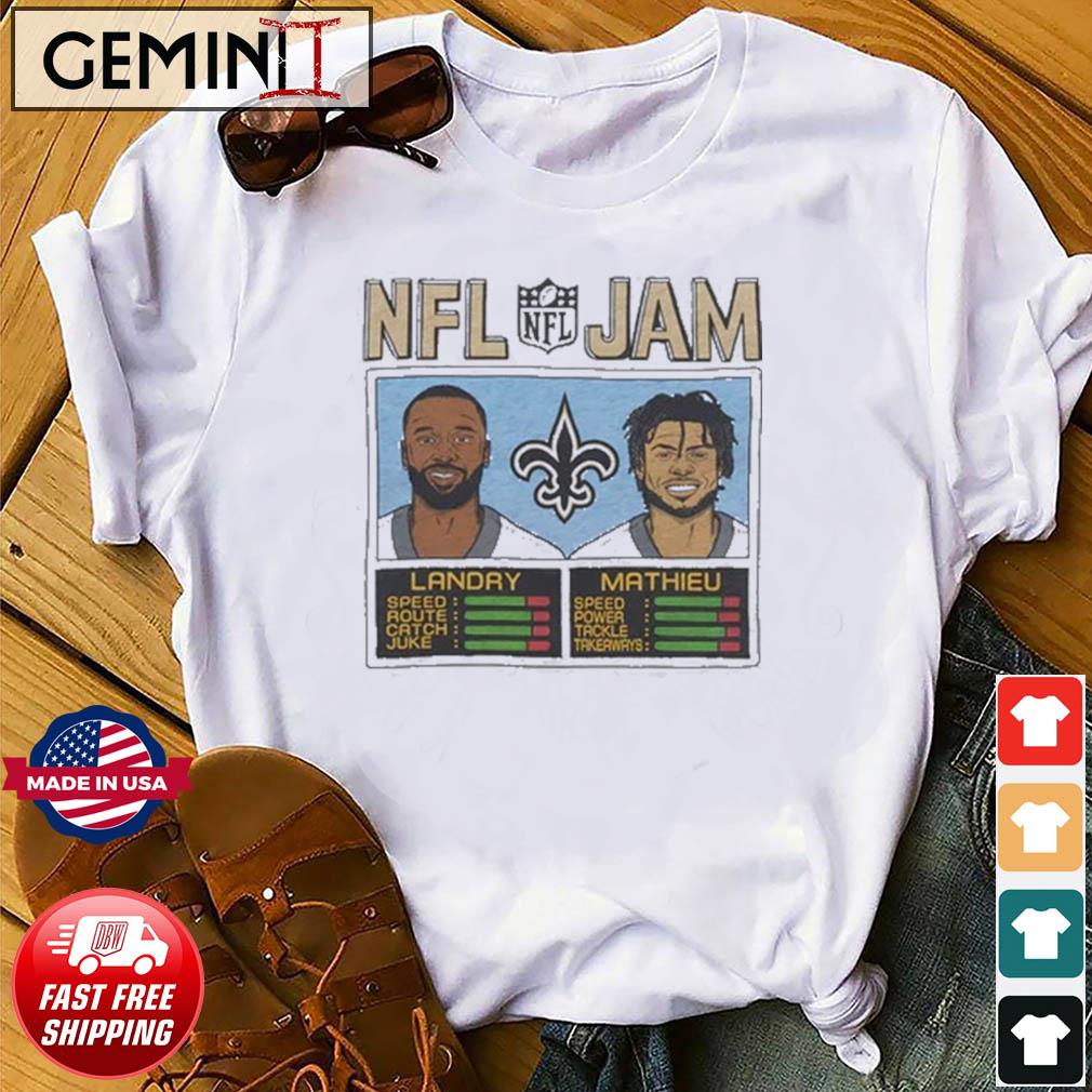 NFL Jam New Orleans Saints Jarvis Landry & Tyrann Mathieu Shirt