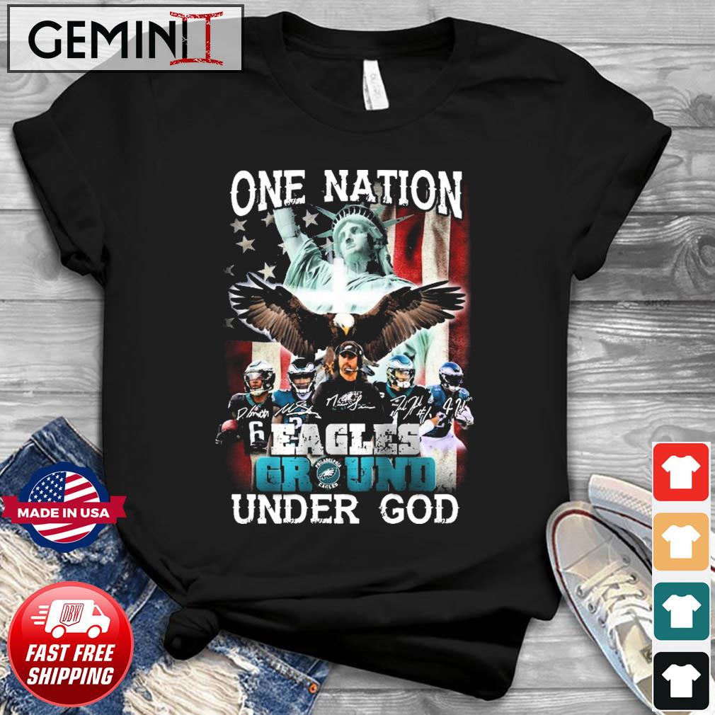 One Nation Philadelphia Eagles Ground Under God Signatures Shirt