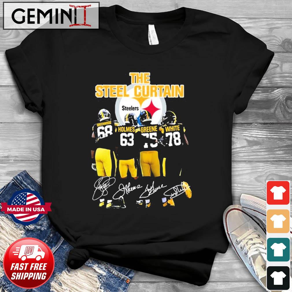 Pittsburgh Steelers The Steel Curtain Greenwood Holmes Green And White Signatures Shirt