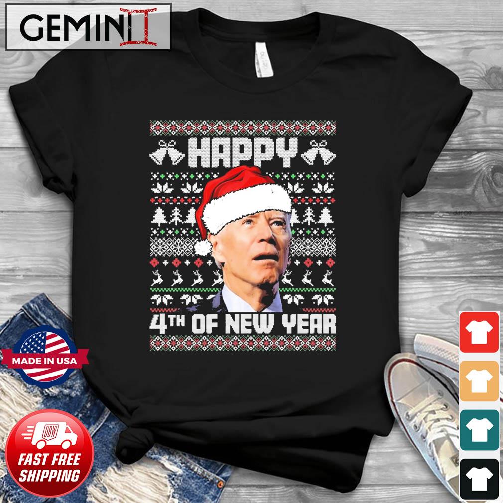 Santa Joe Biden Happy 4th Of New Year Christmas Ugly Shirt
