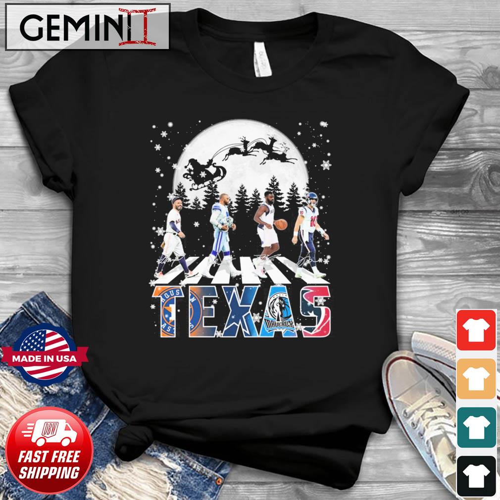 Texas Sports Abbey Road 2022 Merry Christmas Signatures Shirt