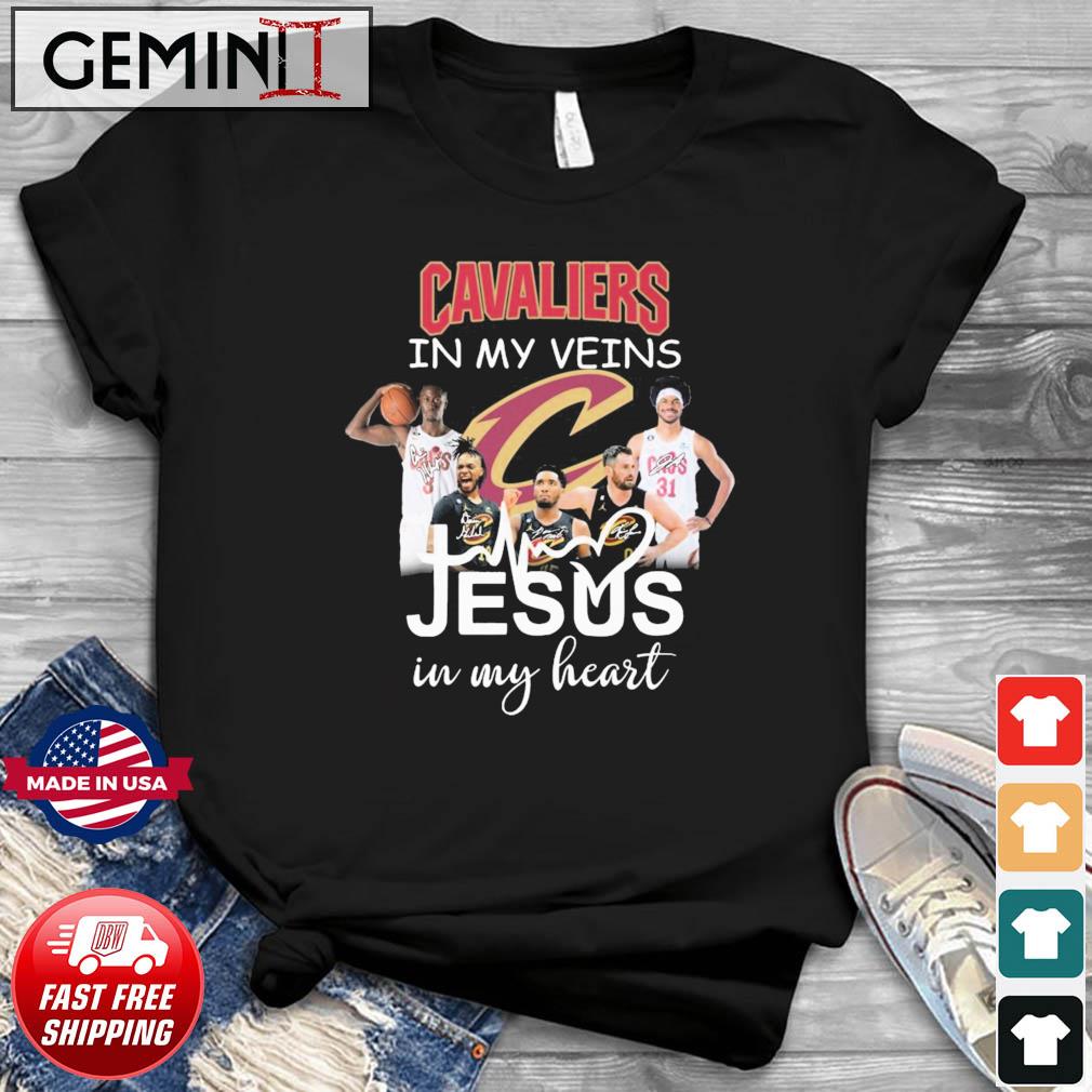 The Cavaliers Basketball In My Veins Jesus In My Heart Signatures Shirt