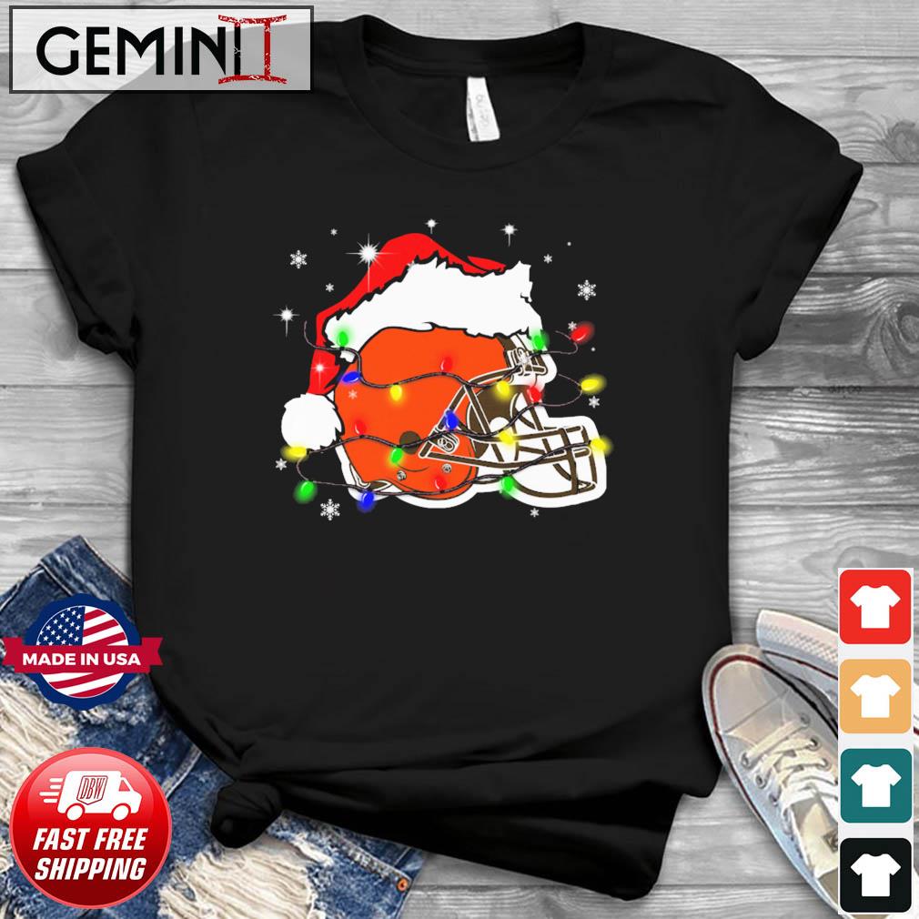 Cleveland Browns Santa Hat Christmas Light Shirt