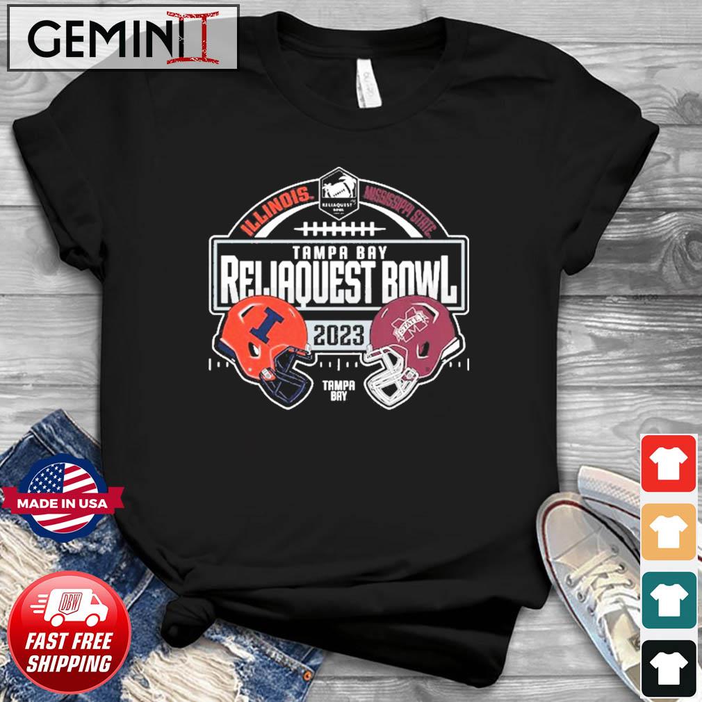 illinois Fighting Illini vs. Mississippi State Bulldogs 2023 ReliaQuest Bowl Matchup T-Shirt