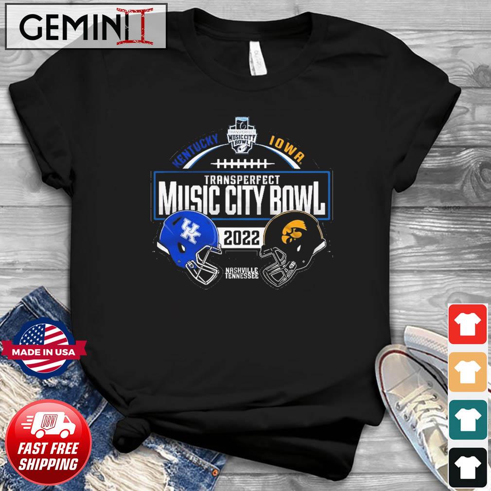 Kentucky Wildcats Vs Iowa Hawkeyes 2022 Transperfect Music City Bowl Match-up Shirt