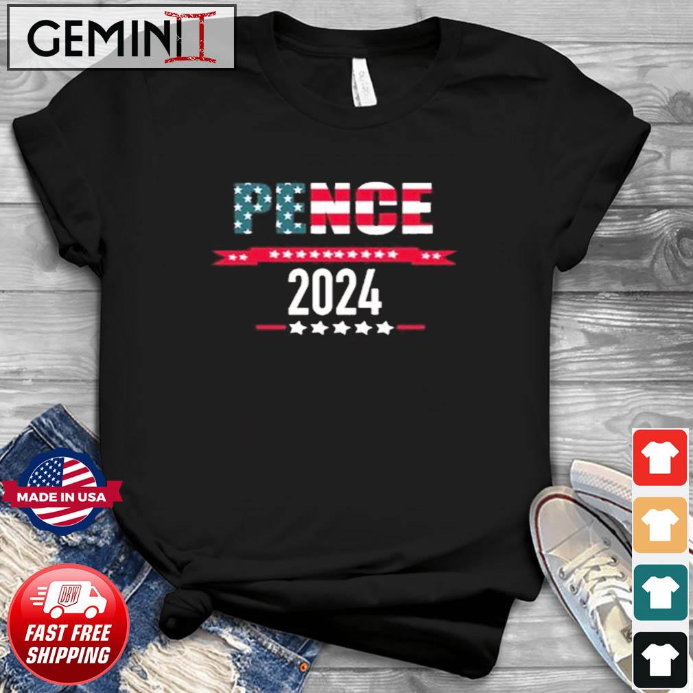Mike Pence 2024 For President American USA Flag T-Shirt