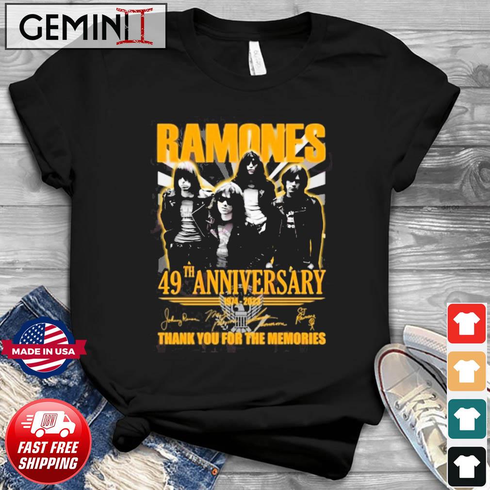 Ramones 49 Years Of 1974 – 2023 Thank You For The Memories T-Shirt