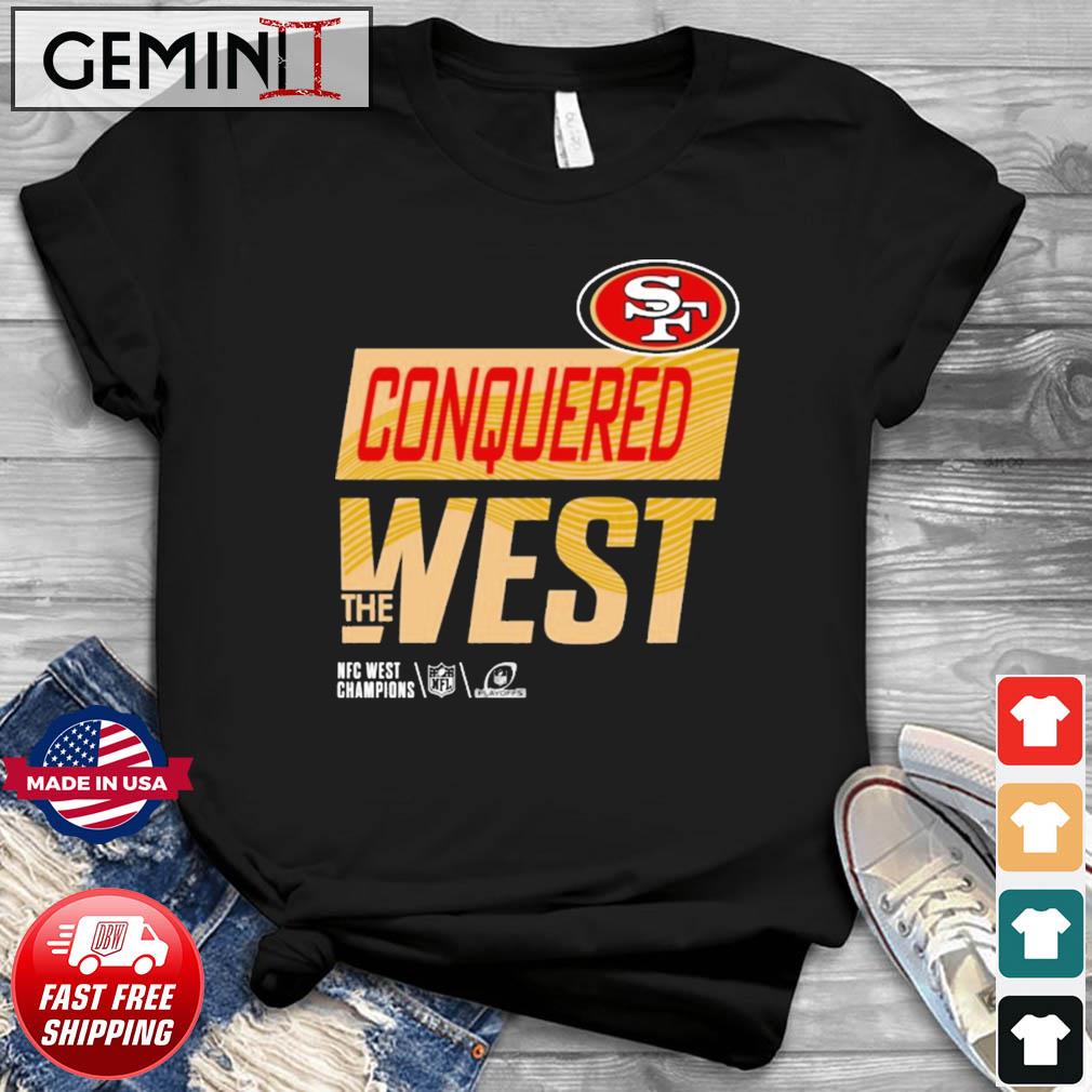 San Francisco 49ers 2022 NFC West Division Champions Locker Room Trophy Collection T-Shirt
