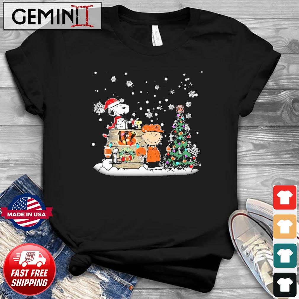 Santa Snoopy Peanuts Characters Cincinnati Bengals Christmas Shirt