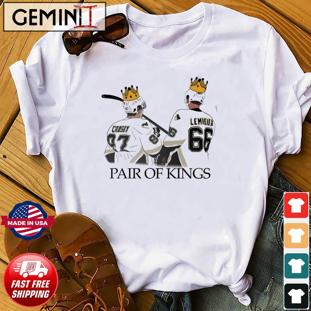 Sidney Crosby and Mario Lemieux Pair Of Kings Pittsburgh Penguins Shirt