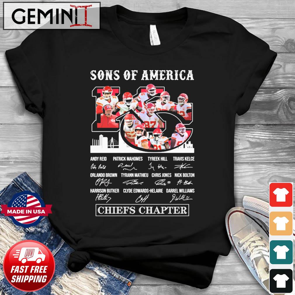 Sons Of America Kansas City Chiefs Chapters Signatures Shirt