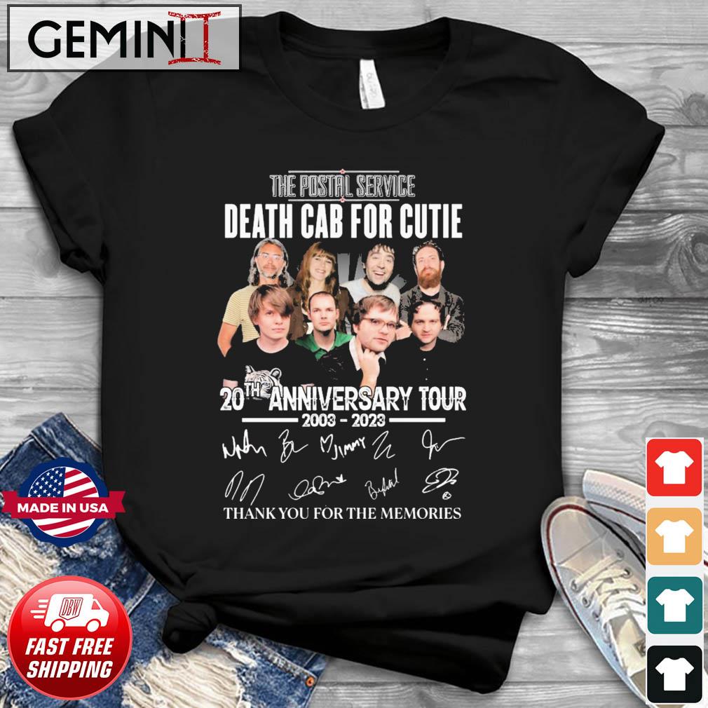 The Postal Service Death Cab For Cutie 20th Anniversary 2003-2023 Signatures Shirt