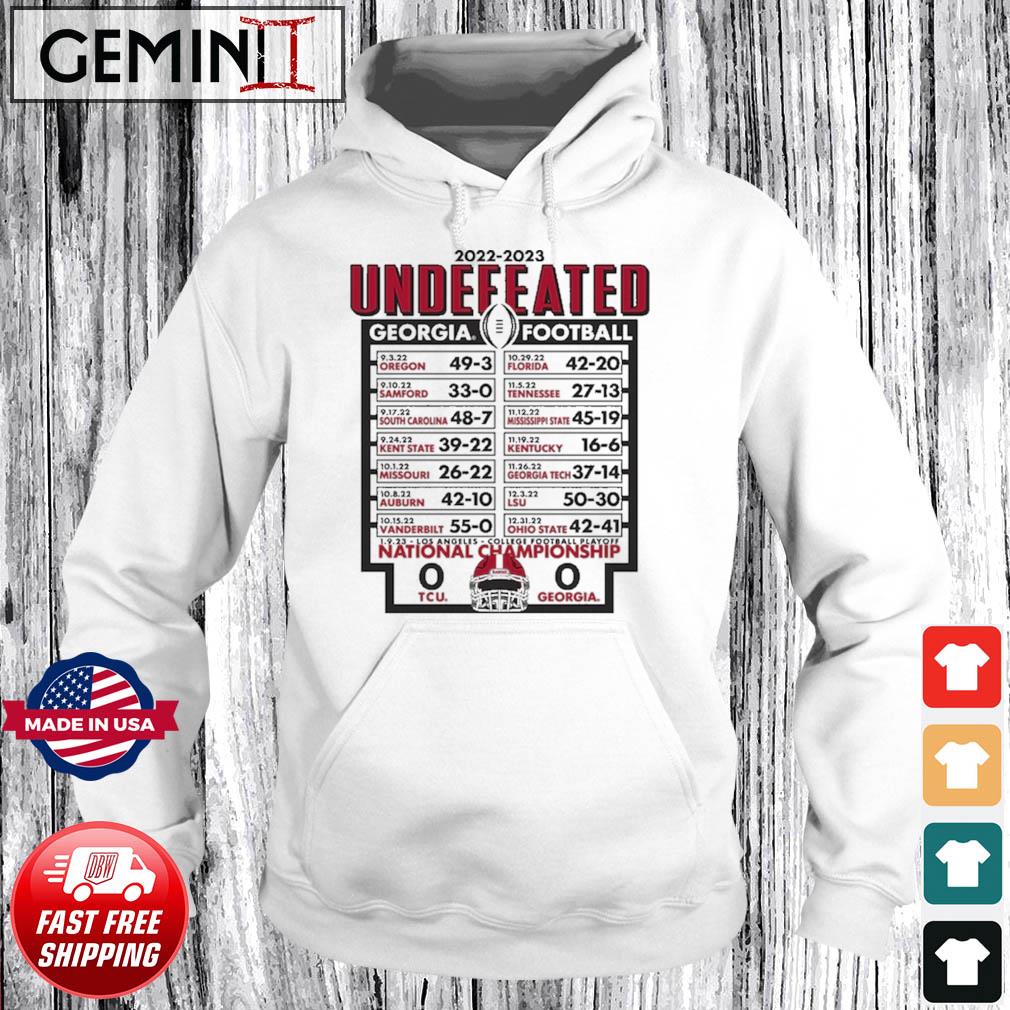 2022-2023 Undefeated Georgia Bulldogs CFP 2022 National Champions Schedule Shirt Hoodie